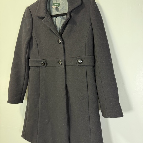 J. Crew Classic Black Single‎ Breasted Pea Coat Size 2 - Picture 3 of 9